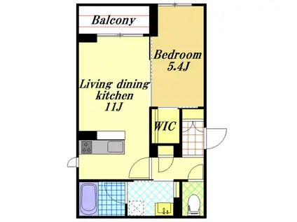 ル・ソエル 浦安(1LDK/2階)の間取り写真