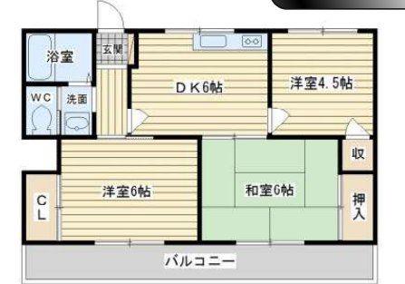 めぞんたきがわ(2LDK/1階)の間取り写真