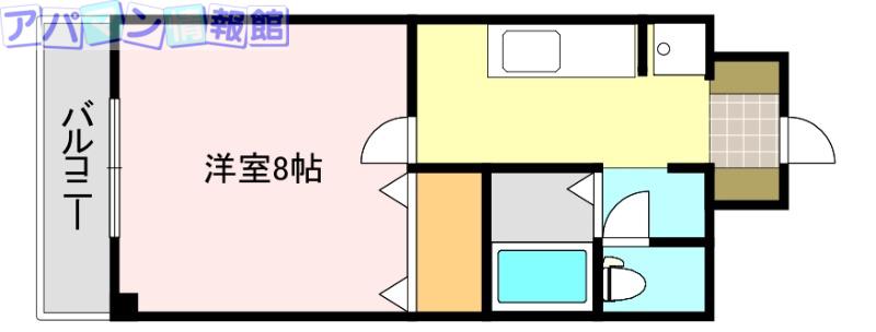クレアール桜木(1K/3階)の間取り写真