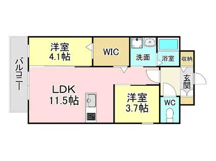 インクレイス門司(2LDK/7階)の間取り写真