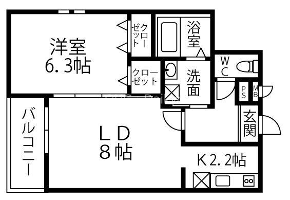 SOLARC VITAII(1LDK/2階)の間取り写真