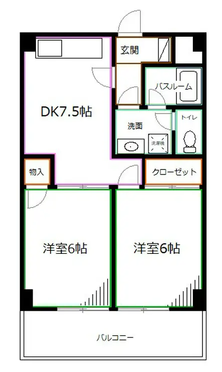 カサ・デ宮前 3階階 間取り