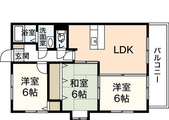 シャンペトル(3LDK/4階)の間取り写真