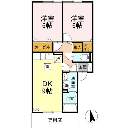 アーバンハイツ28(2DK/1階)の間取り写真