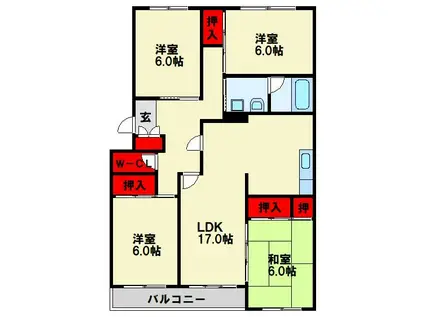 MAST天籟寺(4LDK/3階)の間取り写真