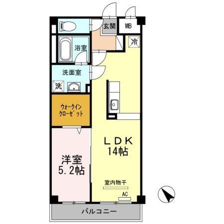 レジデンス緑町(1LDK/2階)の間取り写真