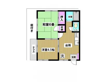 パールハイツ(2DK/1階)の間取り写真