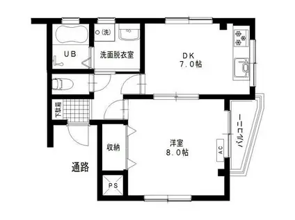 サニーガーデンI号館(1DK/1階)の間取り写真
