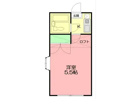 ドエル峰(ワンルーム/2階)の間取り写真