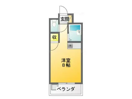 サンシャイン(ワンルーム/3階)の間取り写真