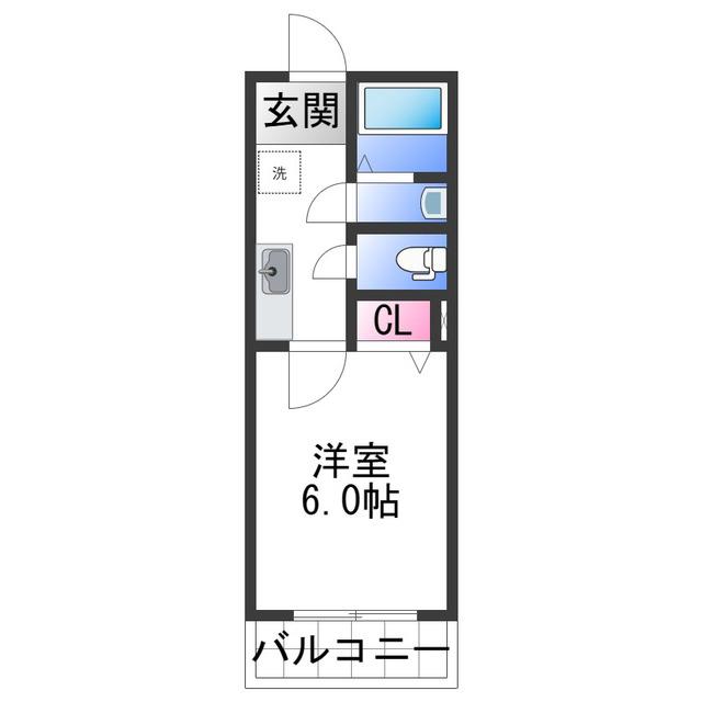 エイト三葛(1K/1階)の間取り写真
