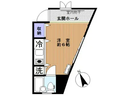 メゾンドソレイユ(ワンルーム/2階)の間取り写真