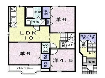 ランドスケープJ I(3LDK/2階)の間取り写真