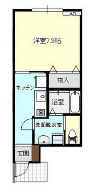 アバンティ木津C棟(1K/1階)の間取り写真