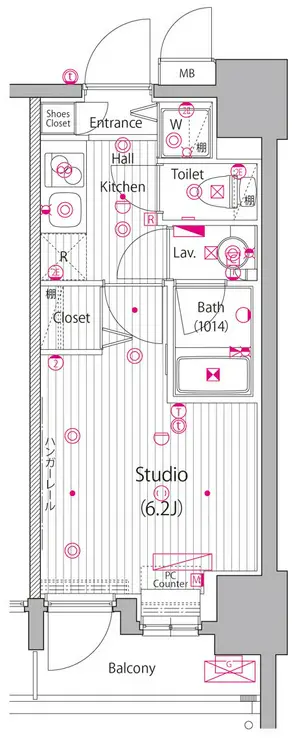 グランド・ガーラ桜木町駅前 5階階 間取り