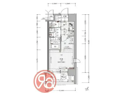 アドバンス西梅田II(1K/9階)の間取り写真