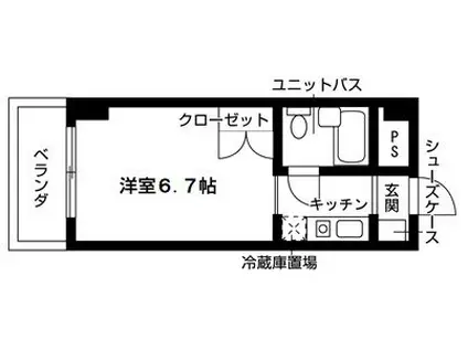 シェルマン則武(1K/6階)の間取り写真
