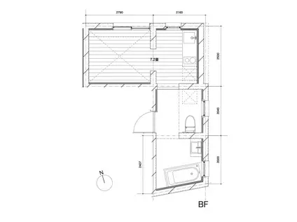 ときわ台のアパートメント(ワンルーム/1階)の間取り写真