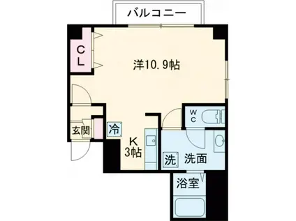 T・K TOWER(1K/2階)の間取り写真