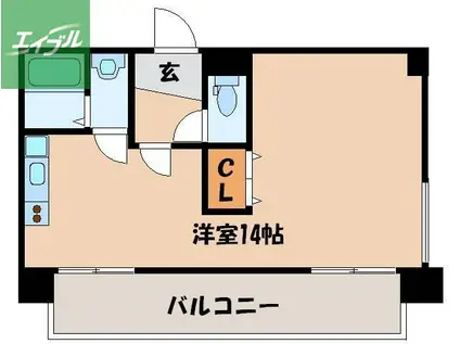 リファレンス浜町(ワンルーム/8階)の間取り写真
