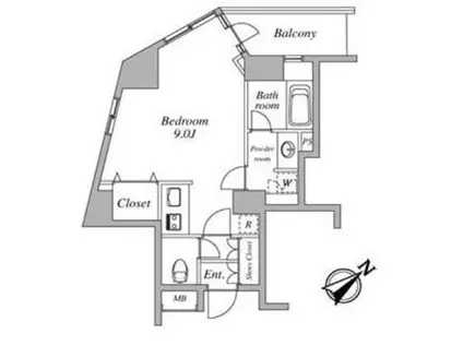 セントラルクリブ六本木(ワンルーム/9階)の間取り写真
