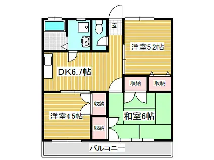 コーポ山利(3LDK/1階)の間取り写真