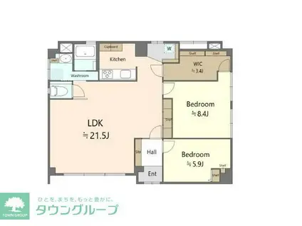 シラハニテラス(2LDK/1階)の間取り写真