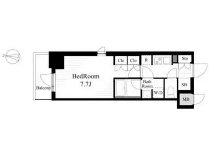 ラティエラ大島(1K/10階)の間取り写真