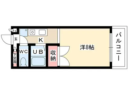 オークヒルズ円庄II(1K/3階)の間取り写真