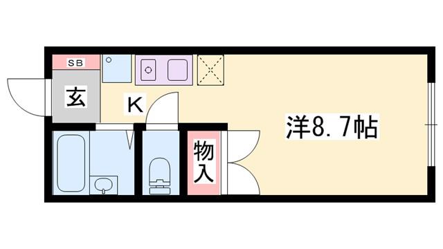 RINKY GARDEN(ワンルーム/1階)の間取り写真