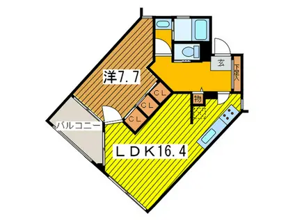 グリーンヴィラ(1LDK/1階)の間取り写真