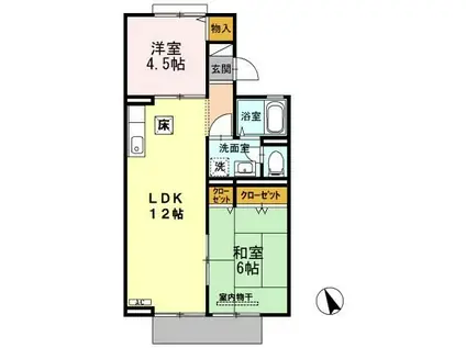 セジュール田尻(2LDK/1階)の間取り写真
