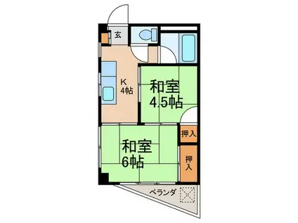 志村コーポ(2K/3階)の間取り写真