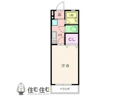 ティーズシャンブル(1K/1階)の間取り写真