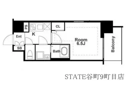 エスリード大阪城南グランデュクス(1K/5階)の間取り写真