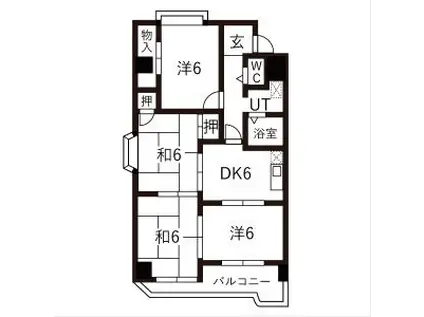 シャンポール幹 II(4DK/3階)の間取り写真