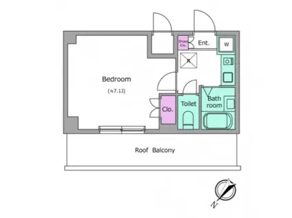 レジディア行徳(1K/5階)の間取り写真