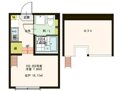 FORWARD FIELD 羽田(1K/1階)の間取り写真