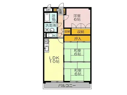エステートサンフレッシュ(3LDK/5階)の間取り写真