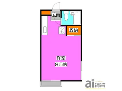 ジュネスホープ(ワンルーム/2階)の間取り写真