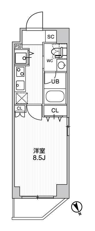 ステージファースト浅草橋IV(1K/5階)の間取り写真