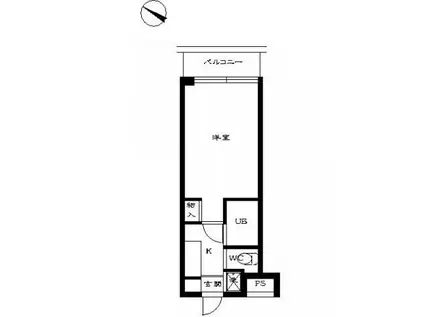 スカイコート学芸大学壱番館(1K/2階)の間取り写真