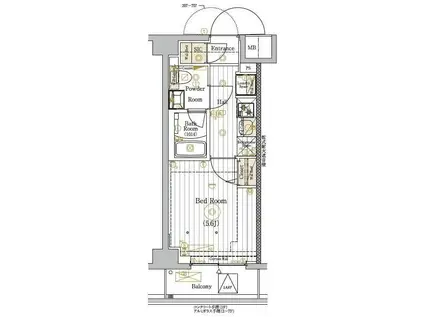 MAXIV川口青木(1K/2階)の間取り写真