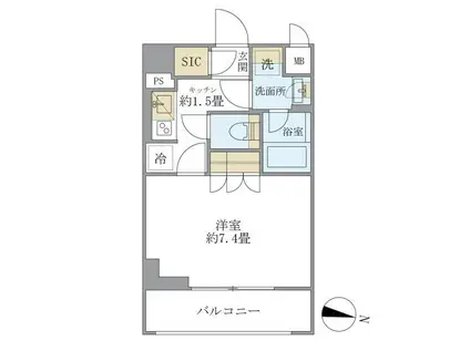 COCO-CHILL KAMEARI(1K/3階)の間取り写真