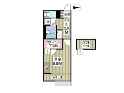ＪＲ中央線 西八王子駅 徒歩35分 2階建 築17年(1K/2階)の間取り写真