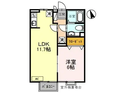 パルティーダイースト(1LDK/2階)の間取り写真
