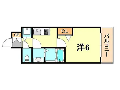 プレサンス三宮エレガンシア(1K/8階)の間取り写真