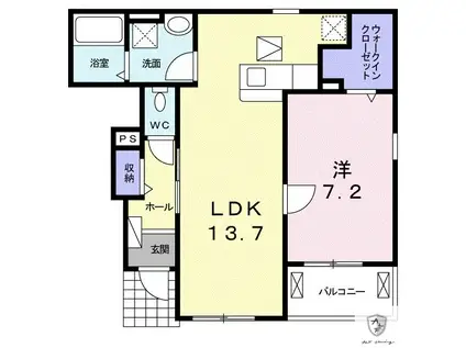 リバーサイドサクラIII(1LDK/1階)の間取り写真