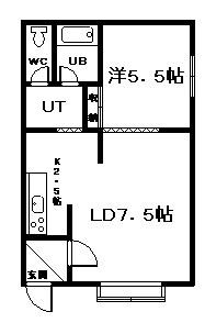 シティハウス(1LDK/1階)の間取り写真