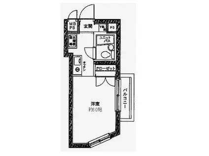 日神パレステージ代田橋(ワンルーム/1階)の間取り写真